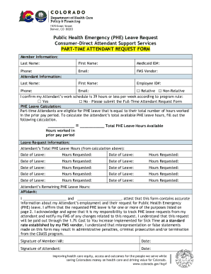 Colorado Public Health Emergency Leave Request Form