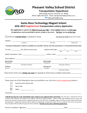 2018-2019 SRTMS Neighborhood Space Available Lottery