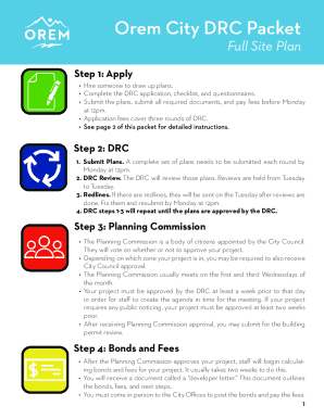 Fillable Online Orem City DRC Packet - Full Site Plan Fax Email Print - pdfFiller