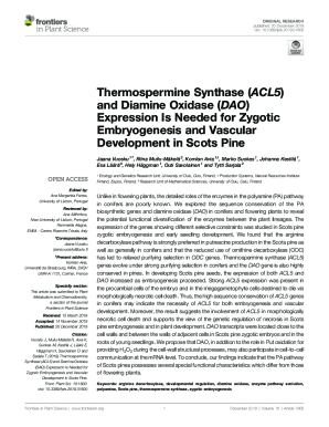 Fillable Online Thermospermine Synthase (ACL5) and Diamine Oxidase (DAO