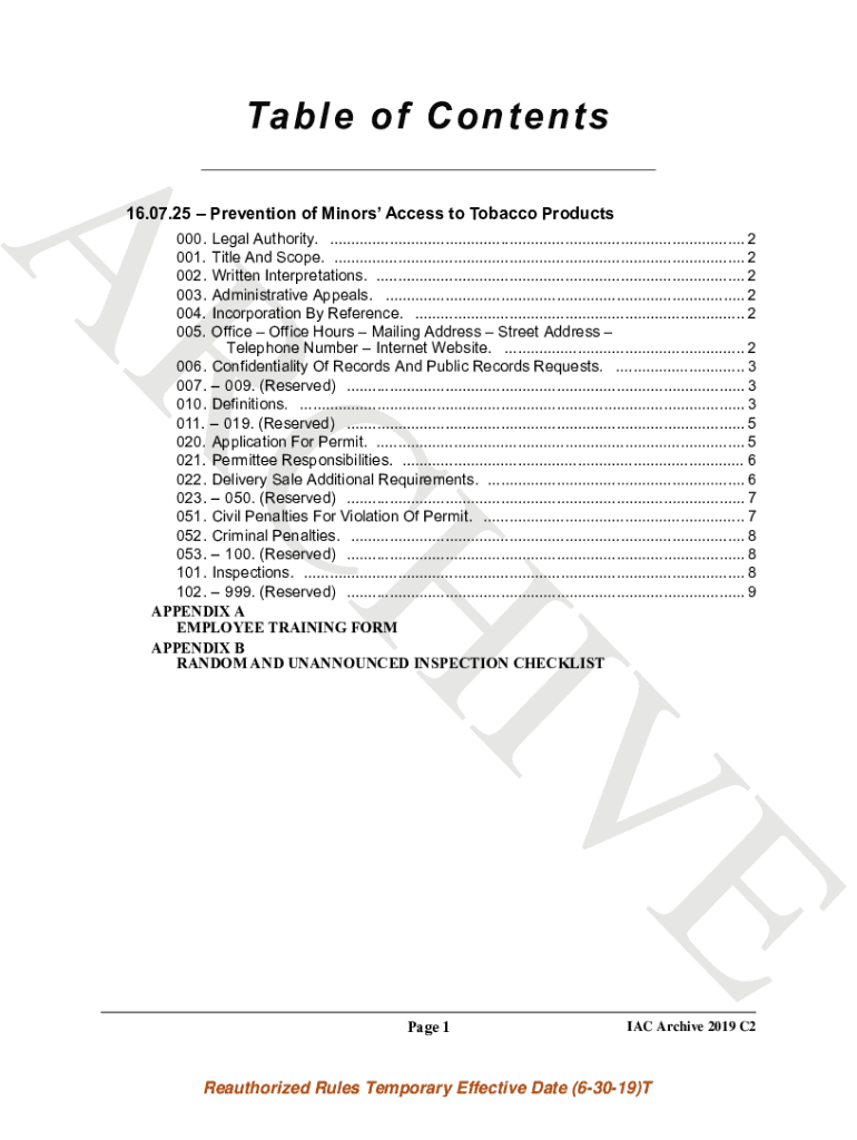 Fillable Online adminrules idaho Tobacco and Vaping Products Act Laws