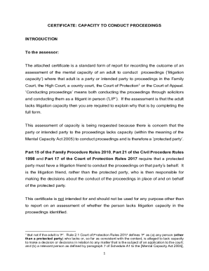 Certificate as to capacity to conduct proceedings - GOV.UK