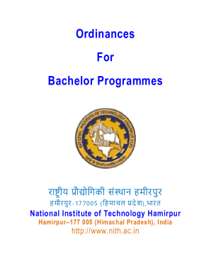 Ordinances For Bachelor Programmes - NIT Hamirpur