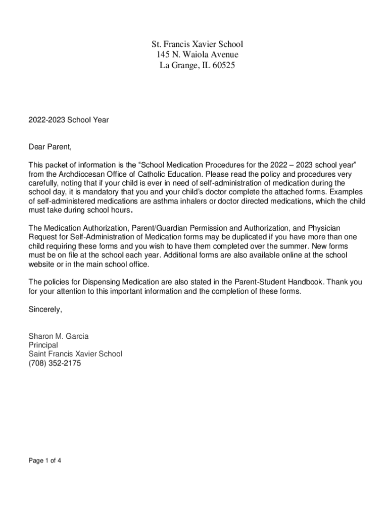 Fillable Online St. Francis Xavier School, LaGrange, ILLa Grange IL Fax
