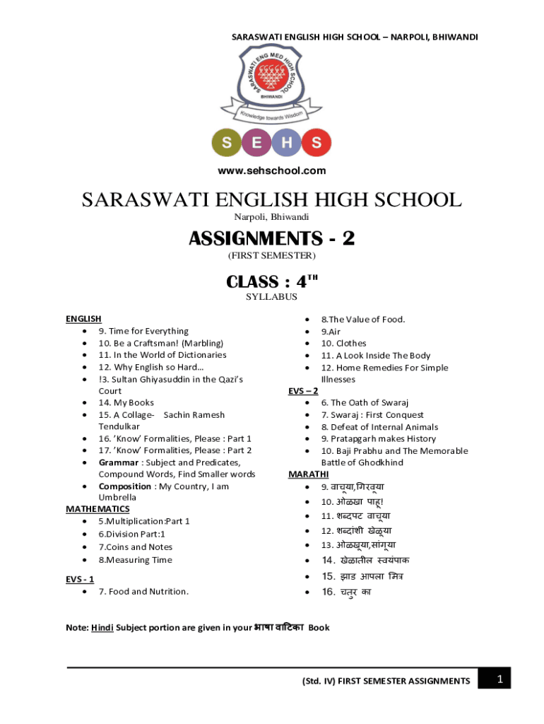 Std 4 English Unit 2
