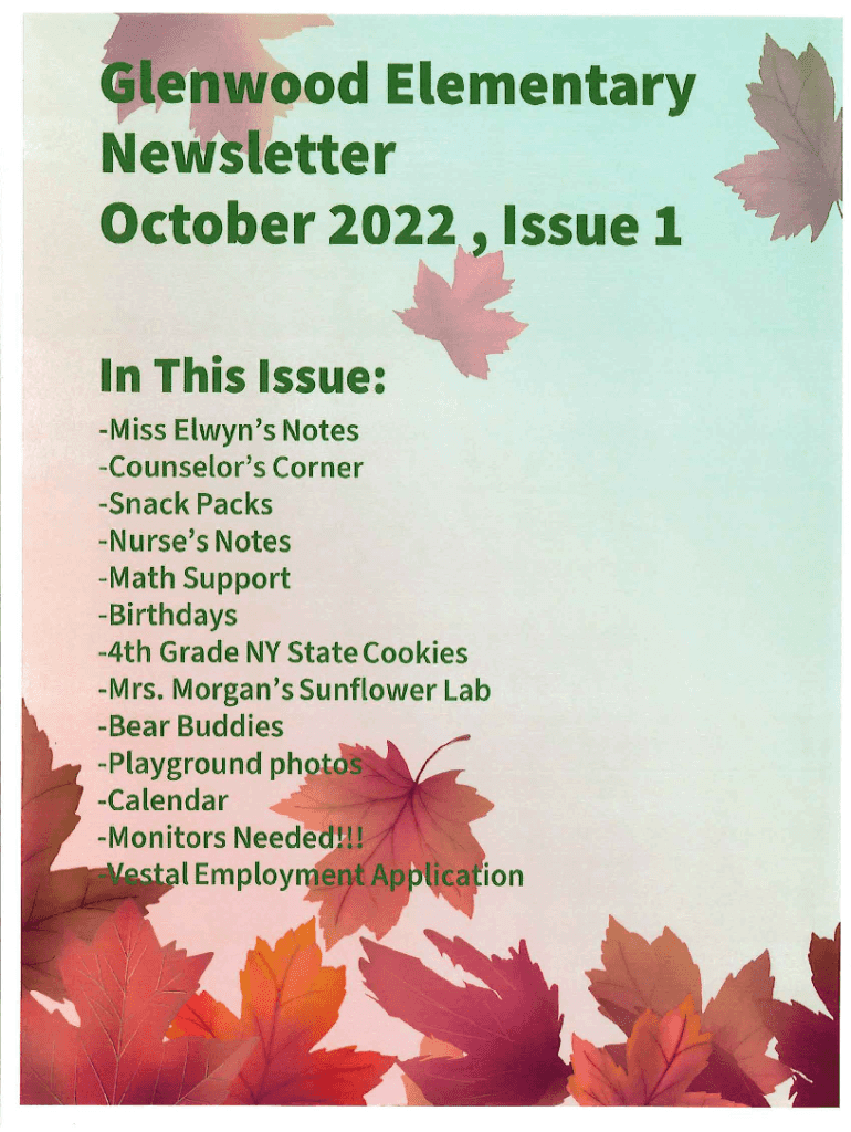 Fillable Online Glenwood Newsletter for November 2022.. Glenwood