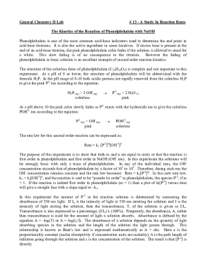 General Chemstry II Lab # 13 - A Study In Reaction Rates The ...