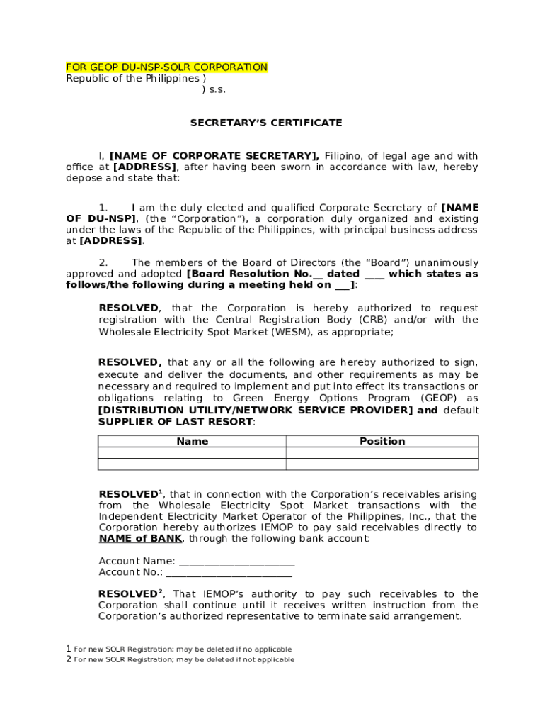 Image 12 for Corporate Secretary Certificate Template