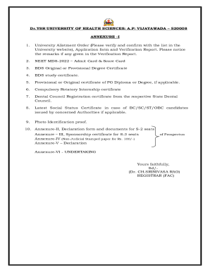 Dr YSR University of Health SciencesGet All Details