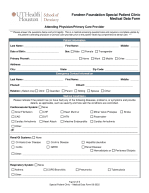 Fillable Online Special Patient Clinic Dental Referral Form Fax Email ...