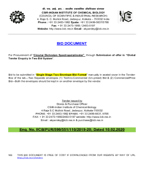 For Procurement of Circular Dichroism Spectropolarimeter through Submission of offer in Global