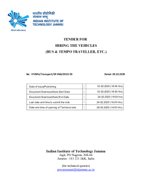 LIMITED TENDER FOR HIRING OF VEHICLES CAR/Tempo ...