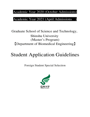 Academic Year 2020 (October Admissions)Academic Year 2021 (April Admissions)