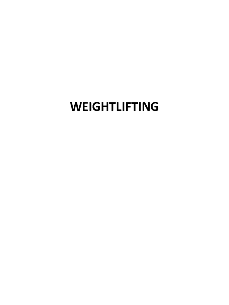 Fillable Online How to Start Lifting Weights: A Beginner's Guide ...