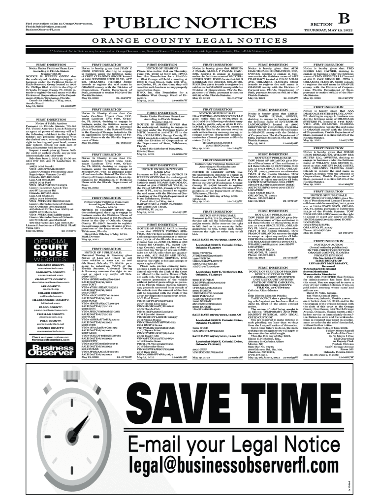 Fillable Online Legal notices Sheffield City Council Fax Email Print pdfFiller