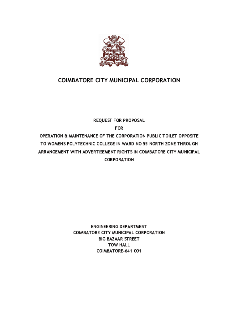 Fillable Online COIMBATORE SMART CITY LIMITED Request for Proposal (RFP