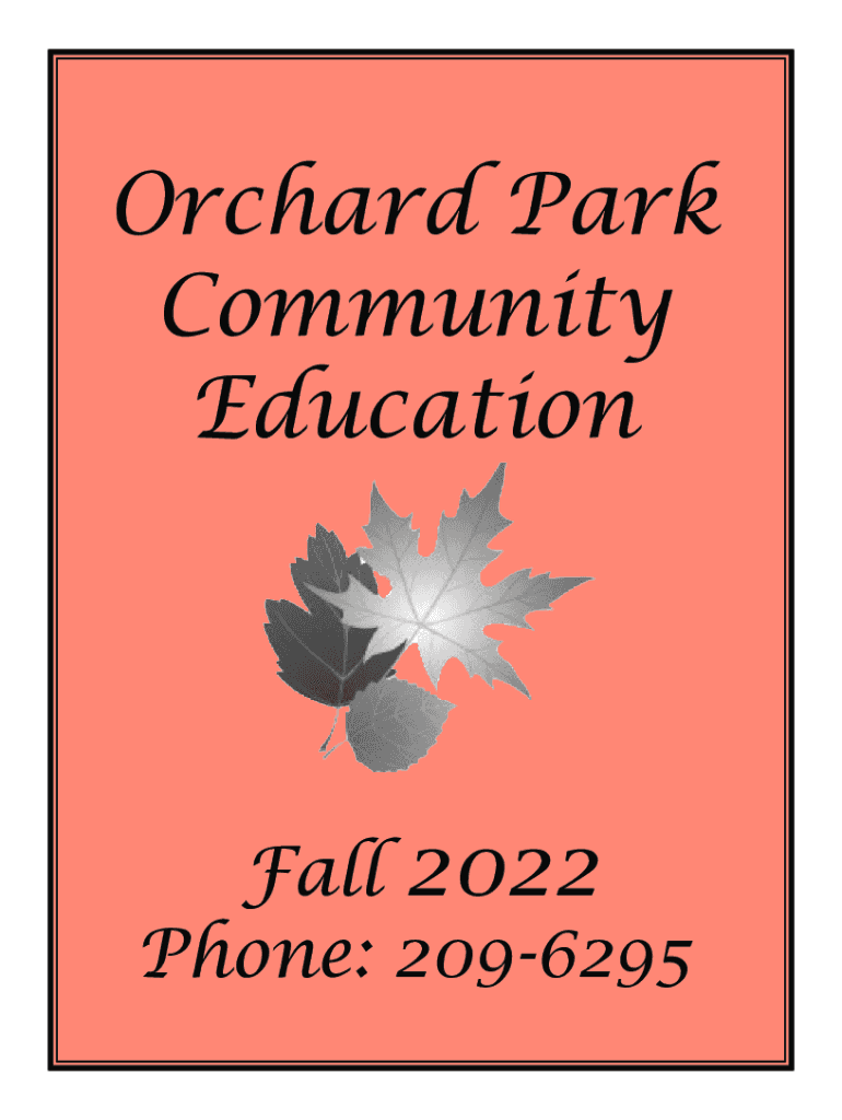 Fillable Online Community Education Orchard Park Central School