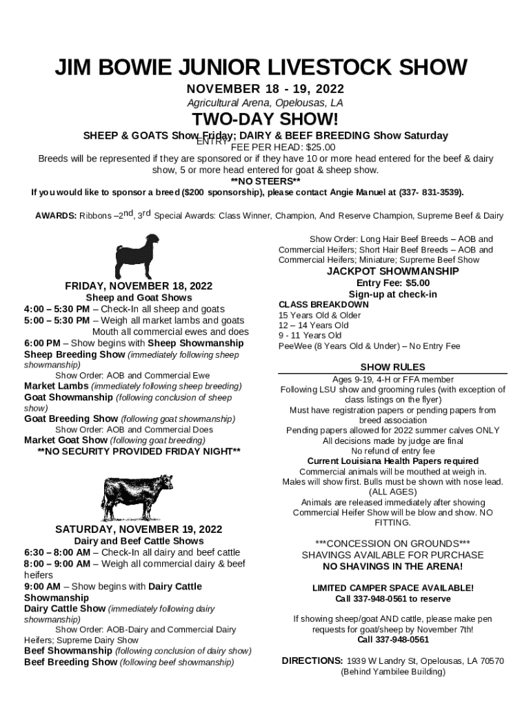 Montague County Youth Fair Doc Template pdfFiller