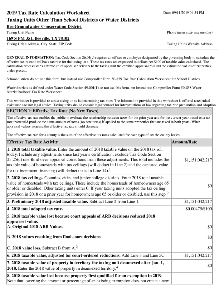 Fillable Online Property Tax Bee County, Texas Fax Email Print