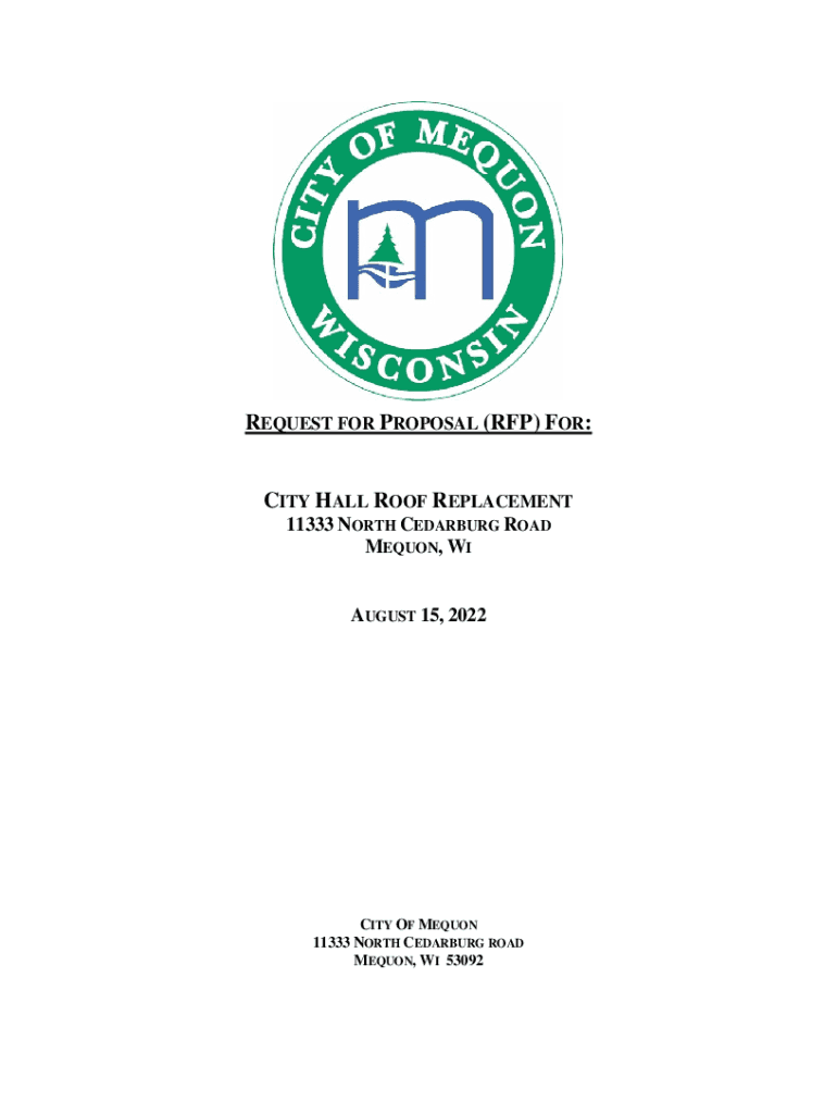 Fillable Online request for proposal (rfp) for city hall roof