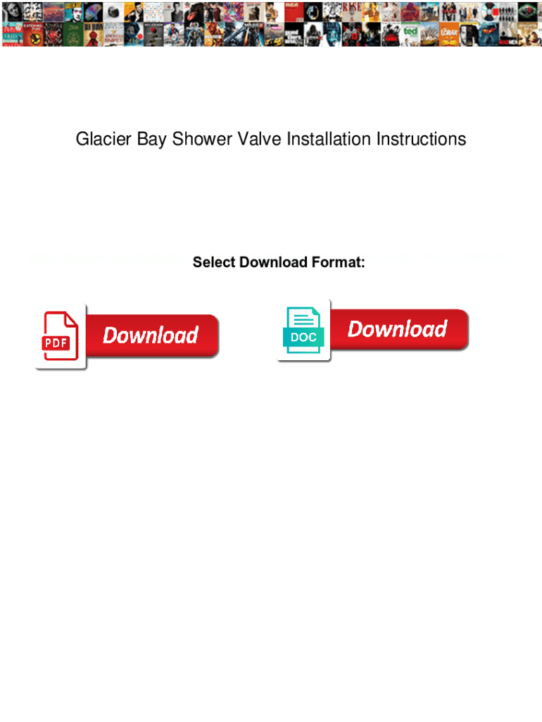 Fillable Online Glacier Bay Shower Valve Installation Instructions