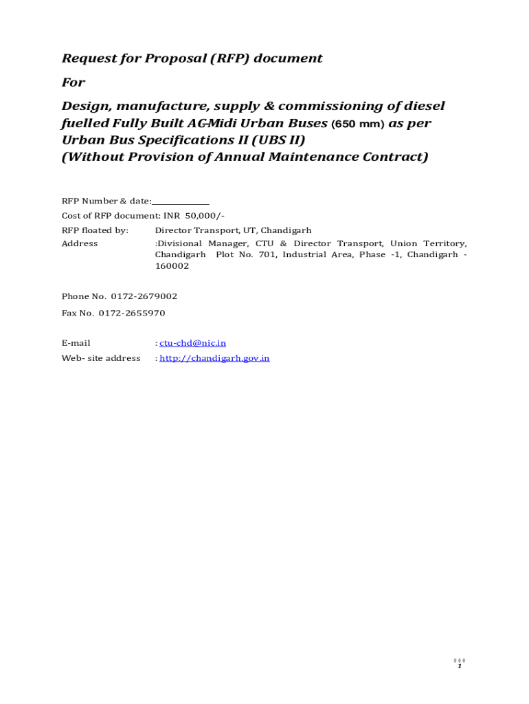 Fillable Online chdctu gov Request for Proposal (RFP) document Fax ...