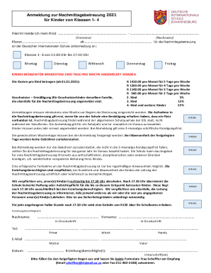 Ausfüllbar Online Hiermit melde ich mein Kind Fax Email Drucken - pdfFiller