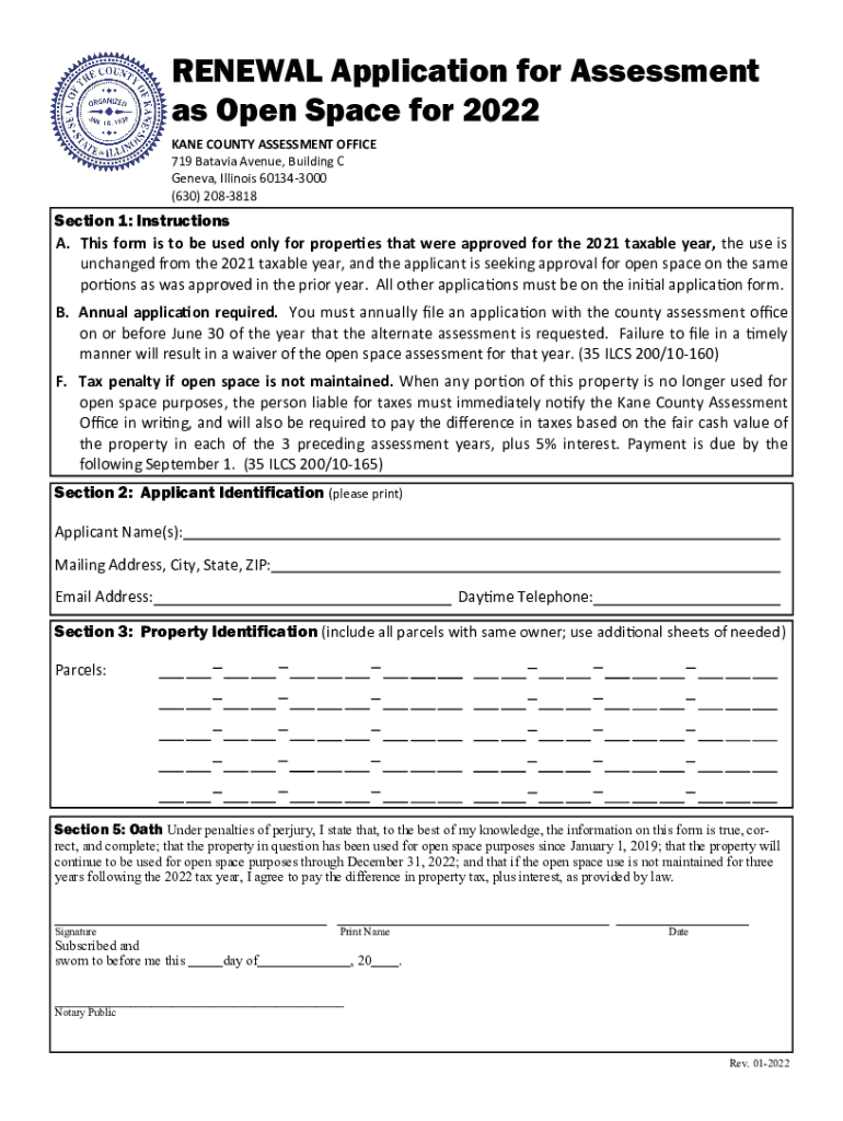 Fillable Online Forms Kane County Assessment Fax Email Print pdfFiller