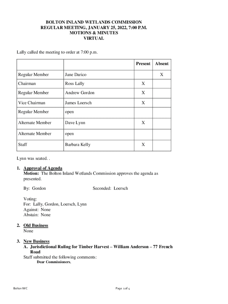 Fillable Online Tolland Inland Wetlands Commission Town of Tolland CT