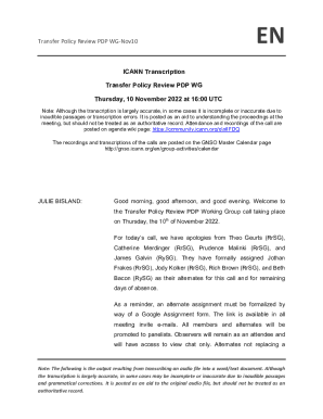 Transfer Policy Review PDP WG-Nov10 ICANN Transcription ...