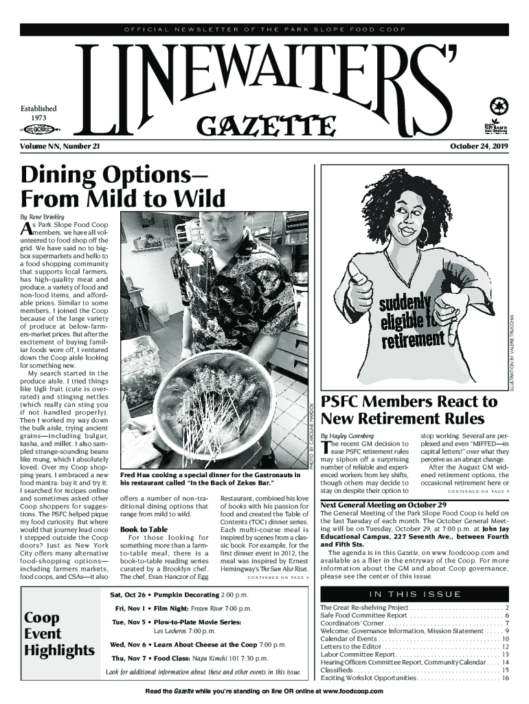 Fillable Online The Last Ever Park Slope Food Coop Parking Emergency