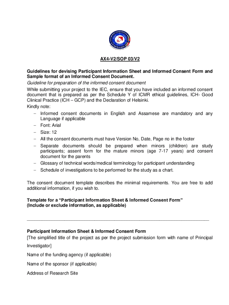 Fillable Online sop09writingaparticipantinformationsheetand