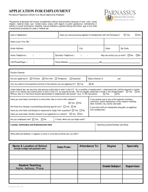 teaching application for employment