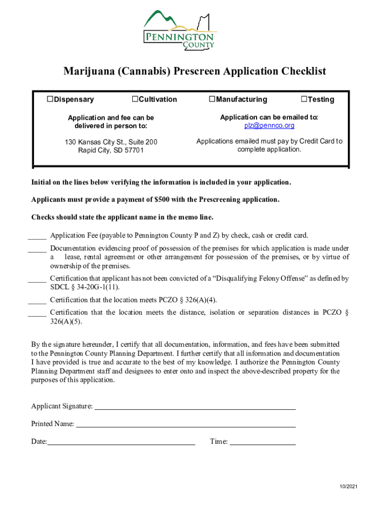 Fillable Online Marijuana (Cannabis) Development Plan Application ...