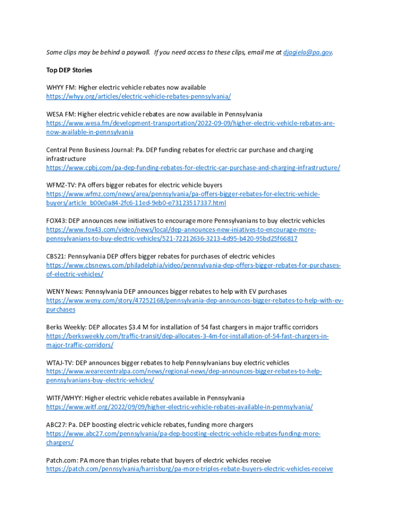 Fillable Online crawler dep state pa Higher electric vehicle rebates