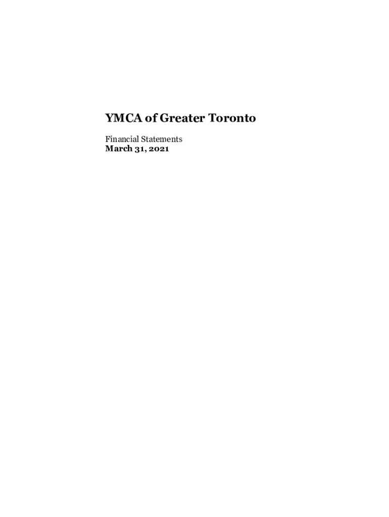 Fillable Online Financial Statements of YMCA OF GREATER TORONTO Fax