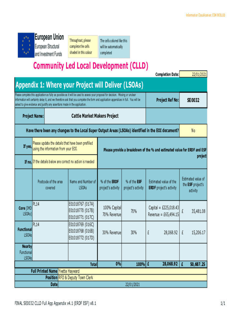 Fillable Online Appendix 2c (ESF Project Costs, Hourly Rate and Salary ...