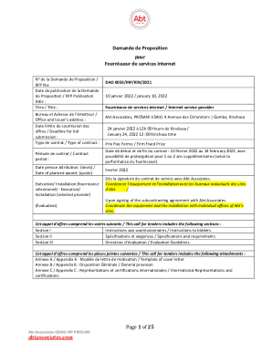 Form E : Formulaire de la proposition technique