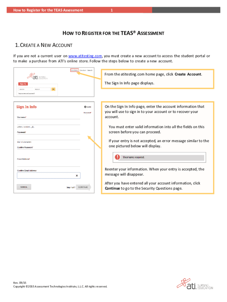 Fillable Online How to Register for the TEAS Assessment Fax Email Print
