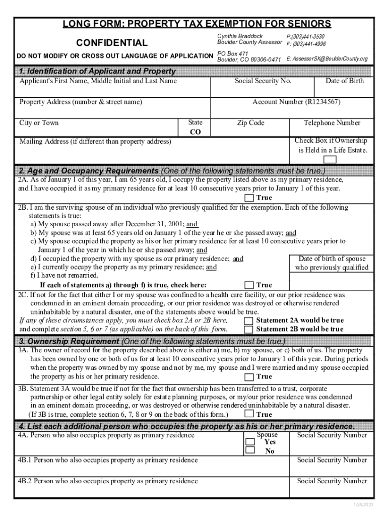 Fillable Online Boulder County Assessor's Office to provide some tax