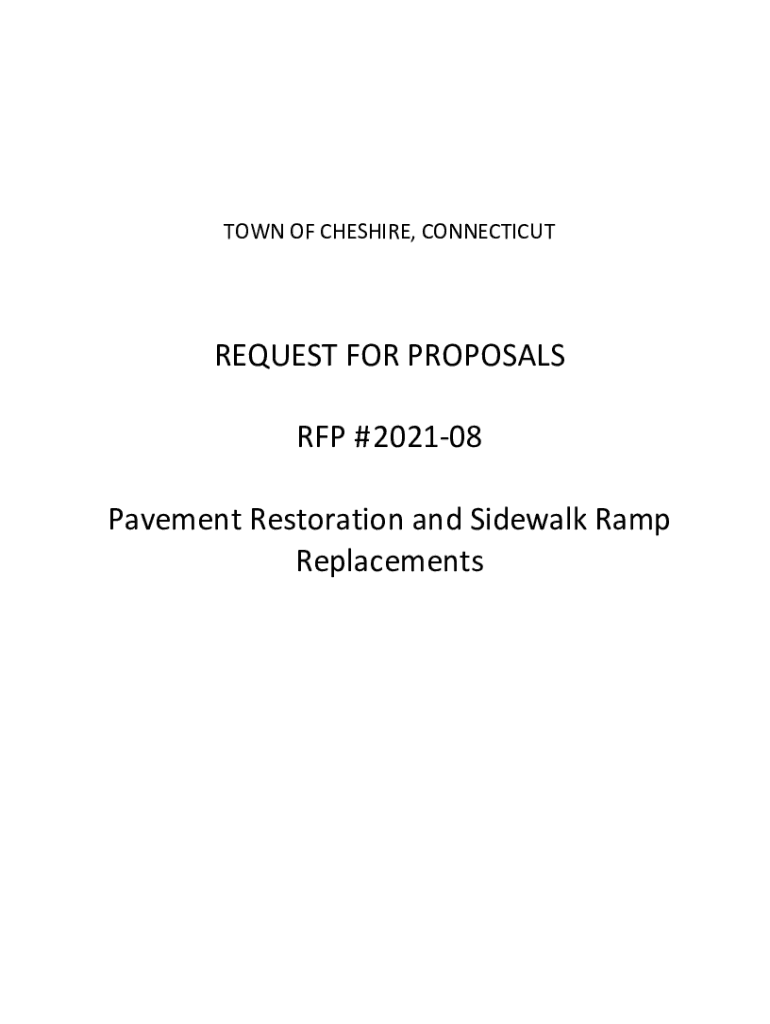 Fillable Online town of cheshire, connecticut rfq/itb 202202 request