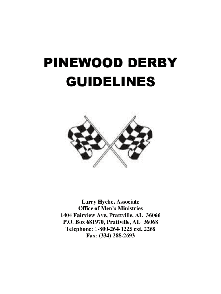 Fillable Online PINEWOOD DERBY GUIDELINES Fax Email Print pdfFiller
