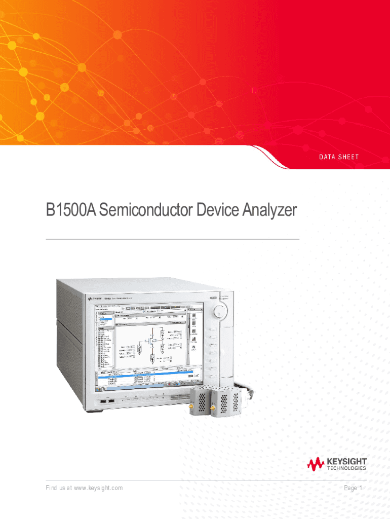 Fillable Online B1500A Semiconductor Device Analyzer. The Keysight