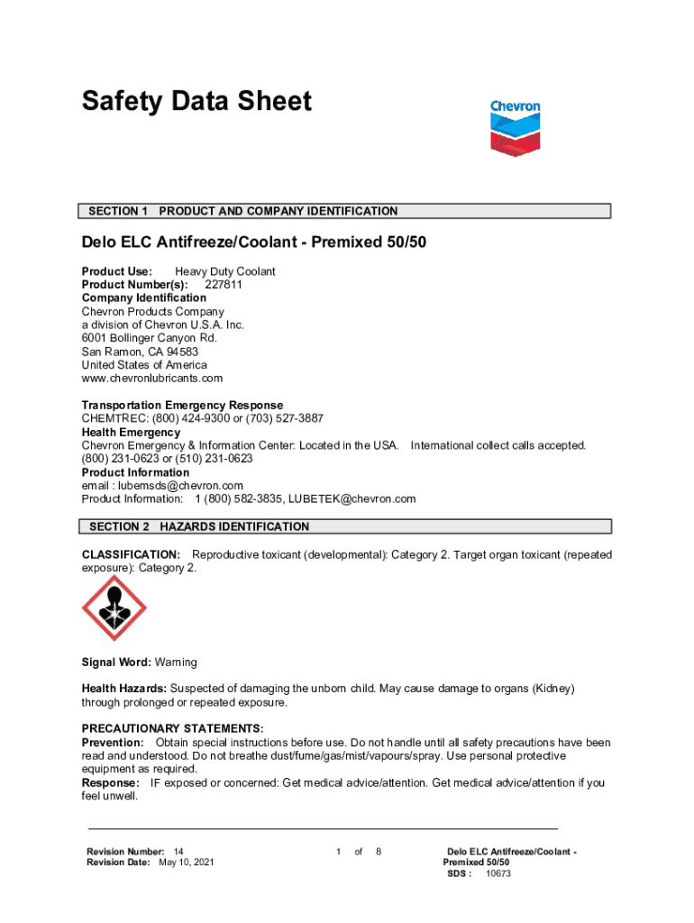 Fillable Online Antifreeze Coolant. Safety Data Sheet Elmers Slime