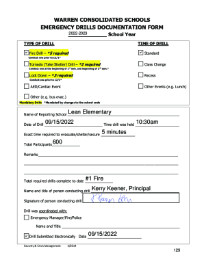 Fillable Online Tornado Drill: 1 - AWS Fax Email Print - pdfFiller