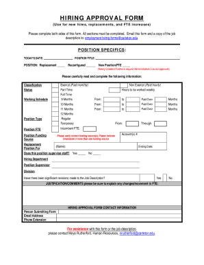 Hiring Approval Form