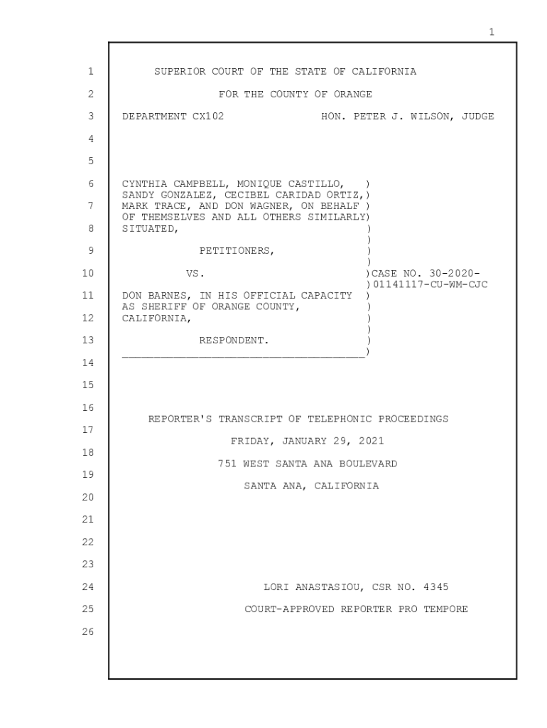 Fillable Online Hon. Peter J. Wilson Orange County Superior Court Dept