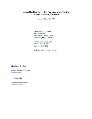 Department of Classics - Graduate Student Handbook