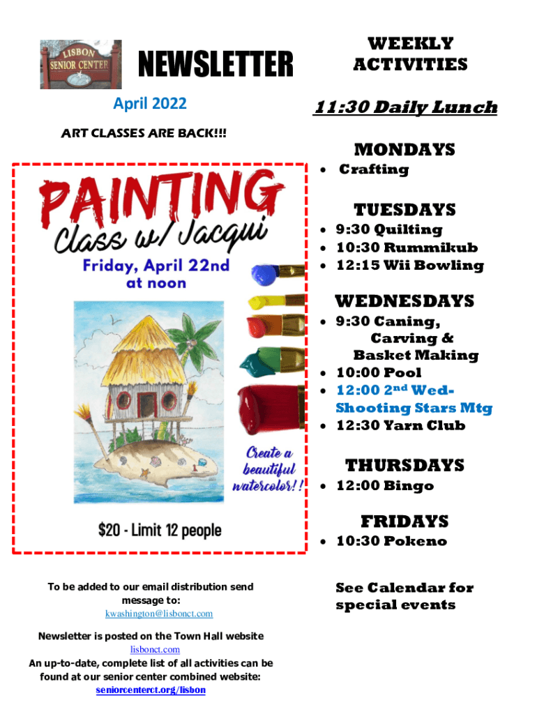 Fillable Online Activities Directory Kings Point Sun City Center Fax