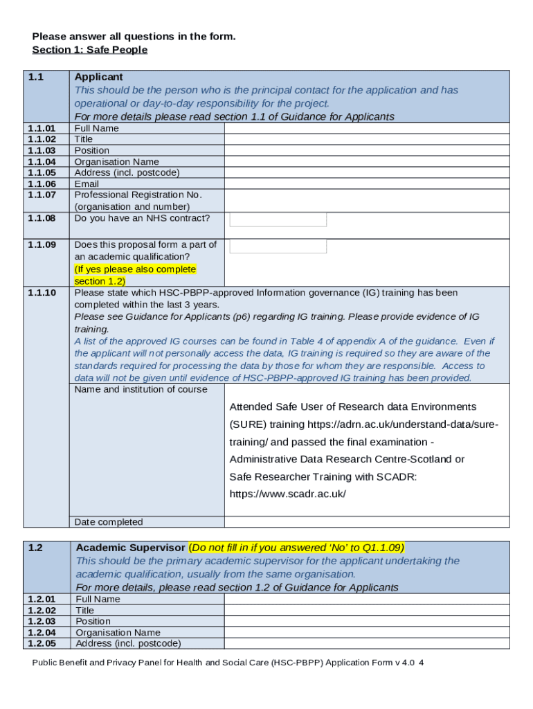 Public Benefit and Privacy Panel for Health and Social Care Application